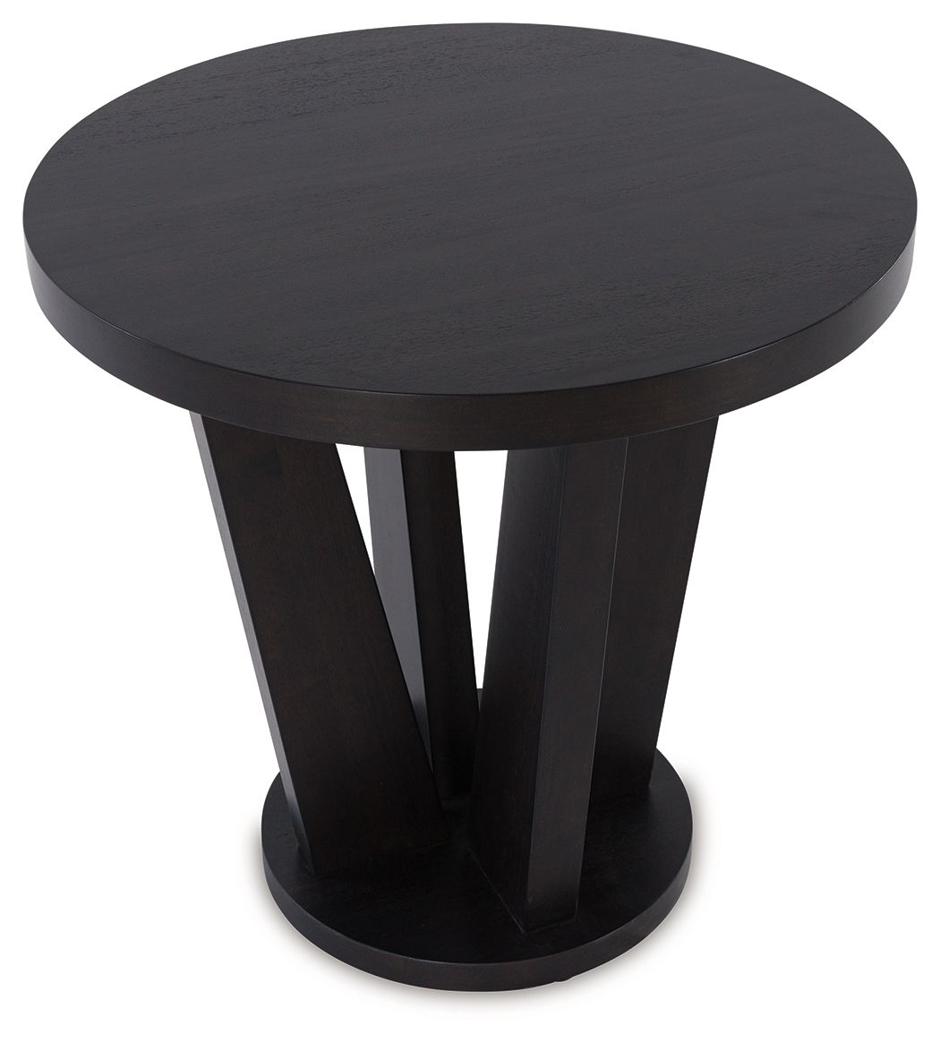 Chasinfield - Dark Brown - Round End Table - Tony's Home Furnishings