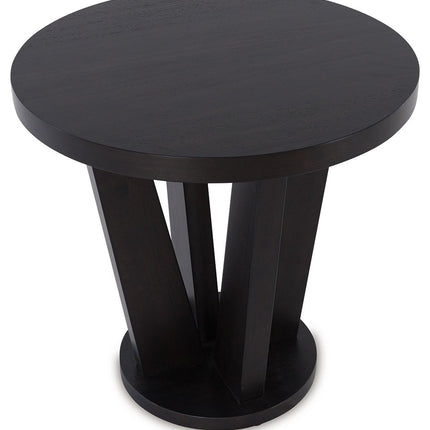 Chasinfield - Dark Brown - Round End Table Signature Design by Ashley® 