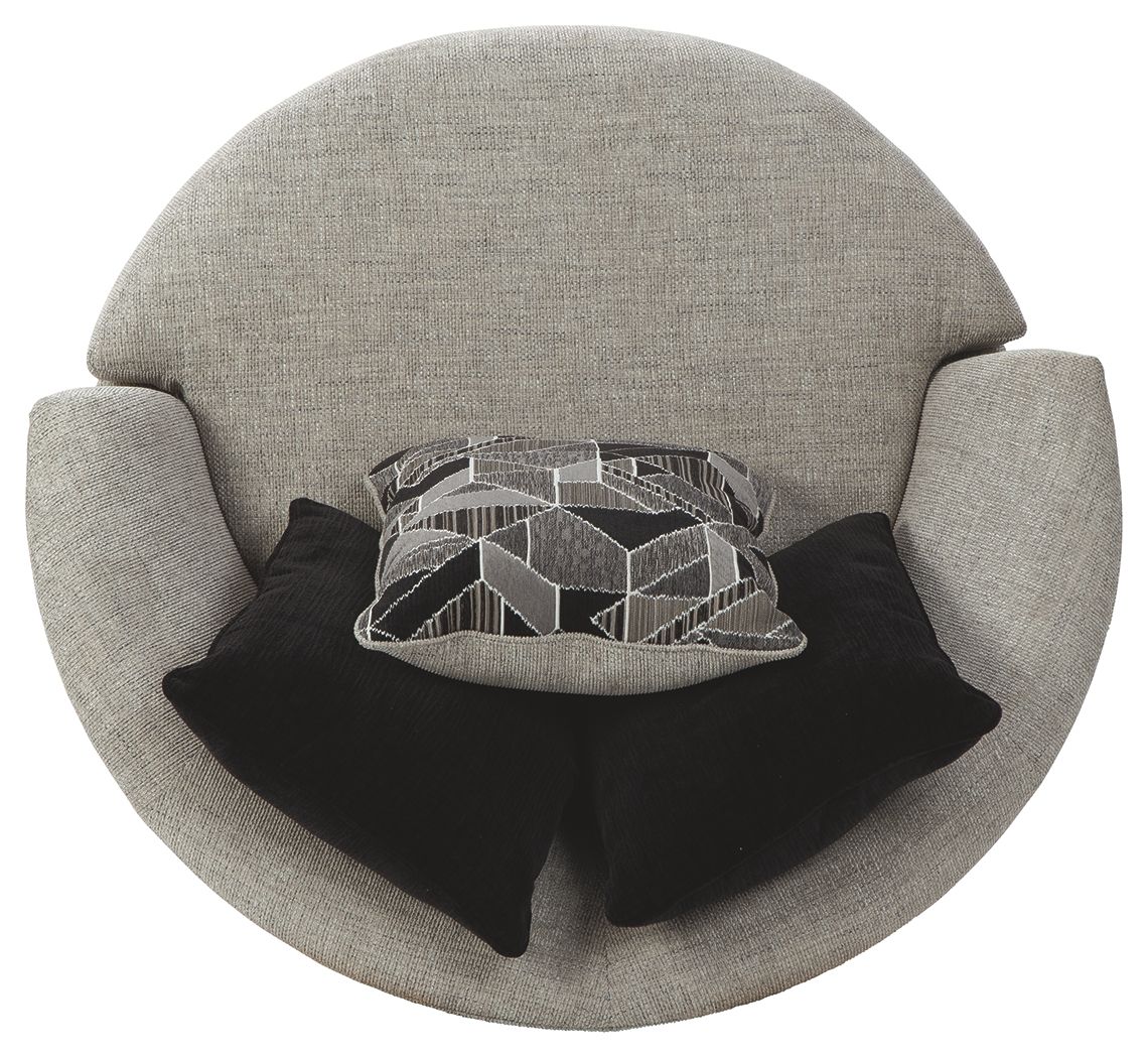 Megginson - Storm - Oversized Round Swivel Chair - Tony's Home Furnishings
