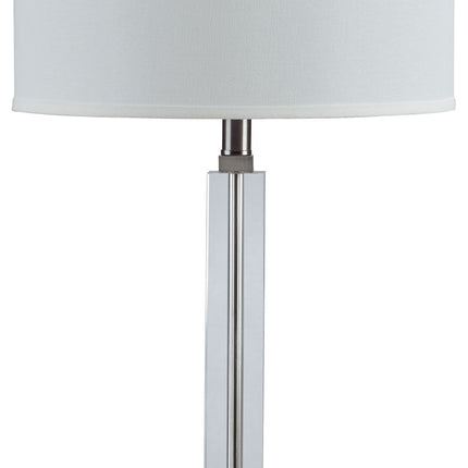 Deccalen - Clear / Silver Finish - Crystal Table Lamp Ashley Furniture 