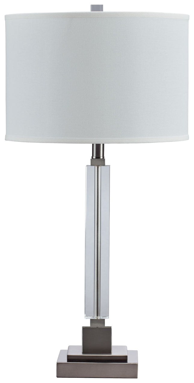 Deccalen - Clear / Silver Finish - Crystal Table Lamp Ashley Furniture 