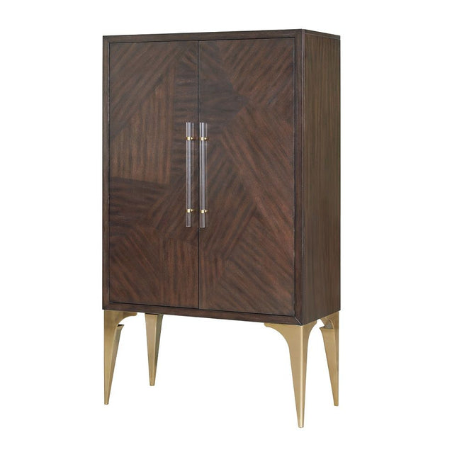 Andy - Bar Cabinet - Brushed Brown Oak Champagne ACME 