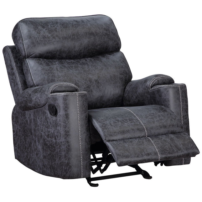 Hirah - Motion Glider Recliner - Dark Gray Polish Microfiber ACME 