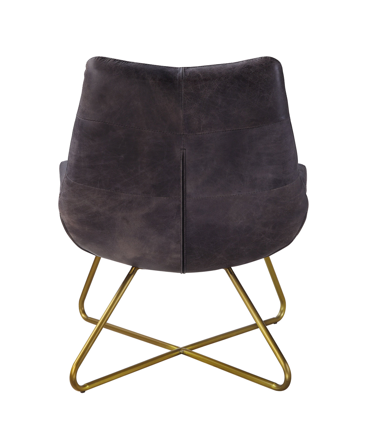 Dhalsim Accent Chair - Antique Ebony Top Grain Leather ACME 