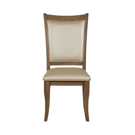 Harald - Side Chair (Set of 2) - Beige PU & Gray Oak ACME 