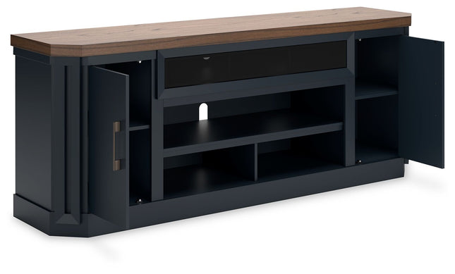 Landocken - Brown / Blue - Xl TV Stand W/Fireplace Option Signature Design by Ashley® 