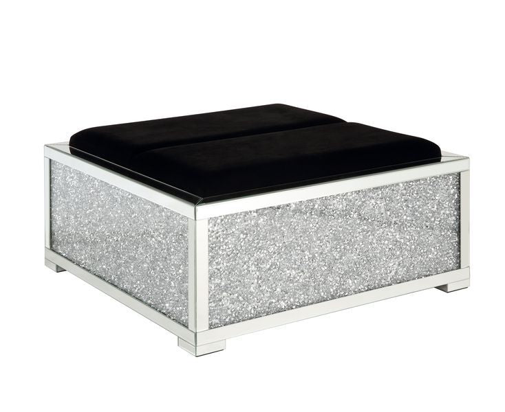 Noralie - Ottoman - Mirrored & Faux Diamonds ACME 