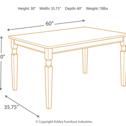 Whitesburg - Brown / Cottage White - Rectangular Dining Room Table Ashley Furniture 