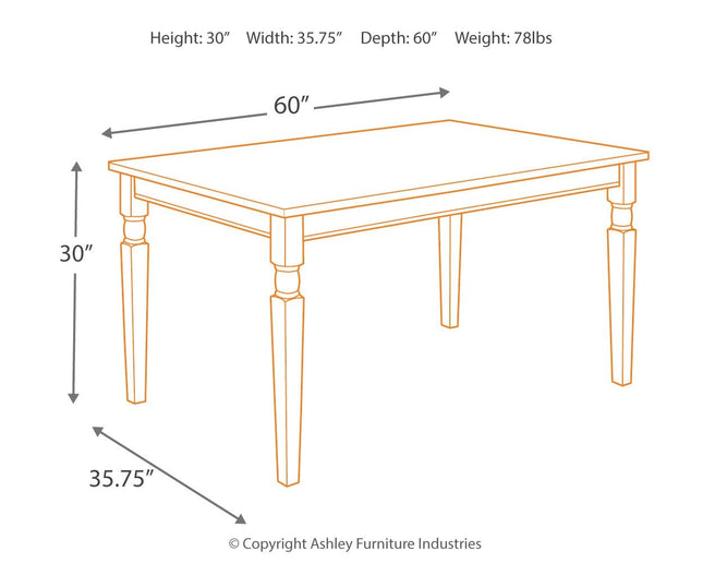 Whitesburg - Brown / Cottage White - Rectangular Dining Room Table Ashley Furniture 