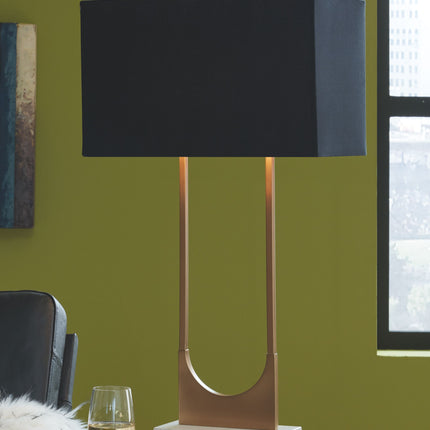 Malana - Brass Finish - Metal Table Lamp Ashley Furniture 