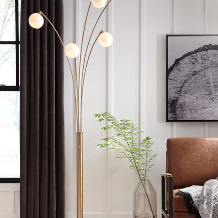 Taliya - Champagne / White - Metal Arc Lamp Ashley Furniture 