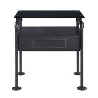 Nicipolis - Nightstand - Glass & Sandy Gray ACME 