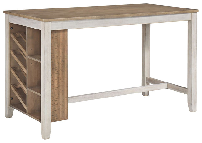 Skempton - White - Rectangular Counter Table With Storage Signature Design by Ashley® 