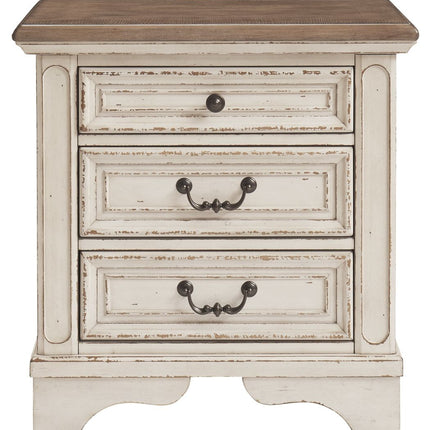 Realyn - White / Brown / Beige - Three Drawer Night Stand Ashley Furniture 