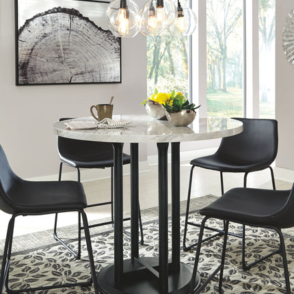 Centiar - Black / Gray - Round Dining Room Counter Table Signature Design by Ashley® 