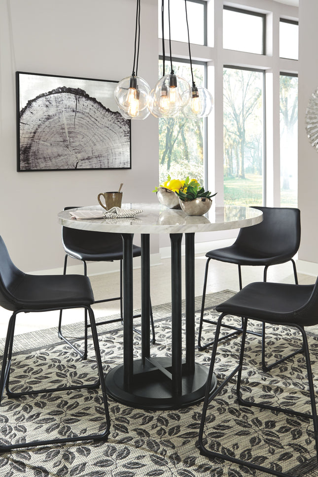 Centiar - Black / Gray - Round Dining Room Counter Table Signature Design by Ashley® 