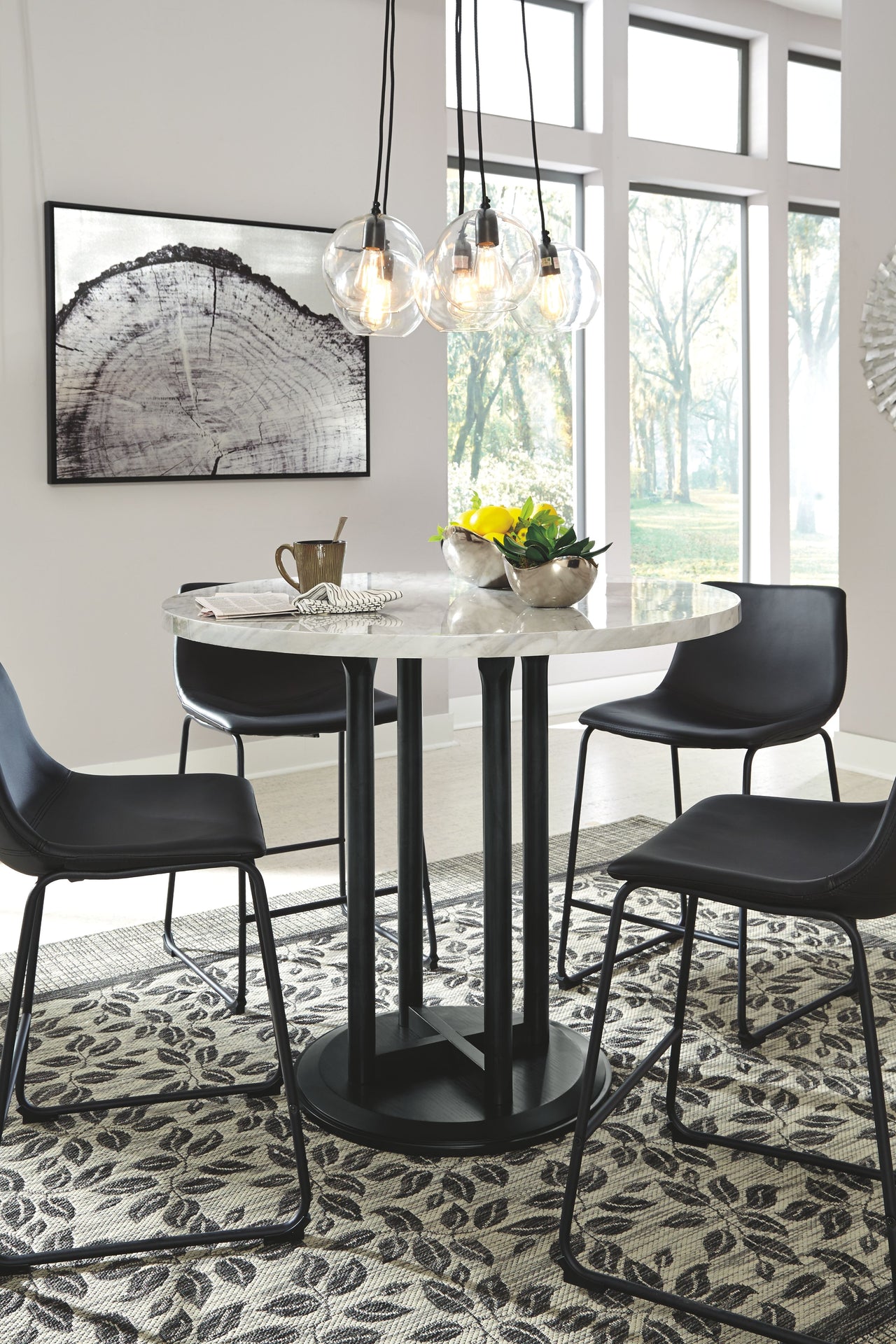 Centiar - Black / Gray - Round Dining Room Counter Table - Tony's Home Furnishings