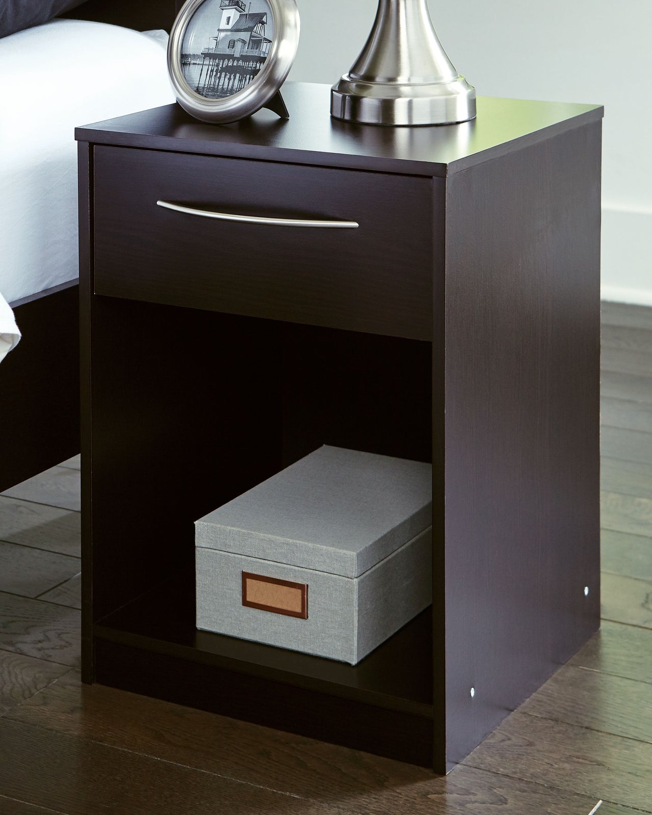 Finch - Black - One Drawer Night Stand Signature Design by Ashley® 