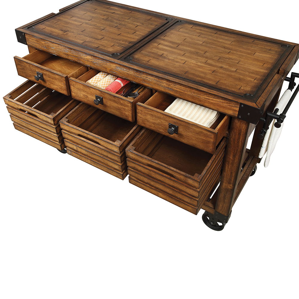 Kaif - Kitchen Cart - Distressed Chestnut ACME 