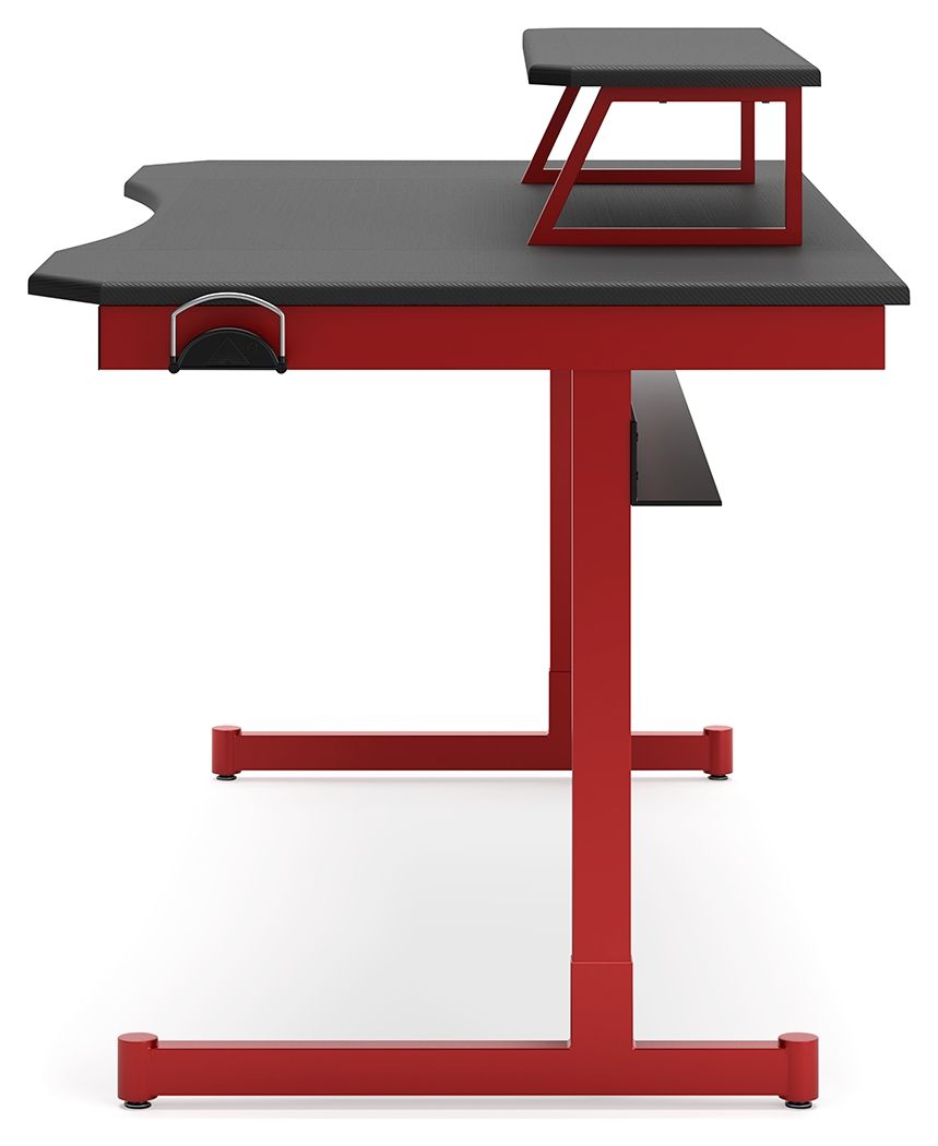 Lynxtyn - Red / Black - Home Office Desk With Raised Monitor Stand - Tony's Home Furnishings