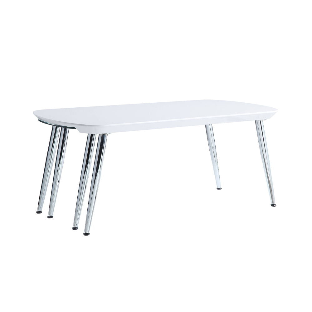 Acme - Coffee Table - White & Chrome Finish ACME 