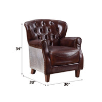 Brancaster - Accent Chair - Vintage Brown & Aluminum - Tony's Home Furnishings