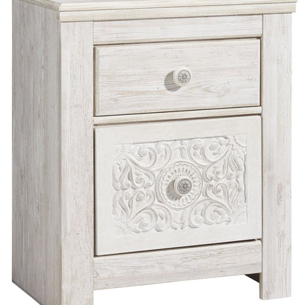 Paxberry - Whitewash - Two Drawer Night Stand Ashley Furniture 