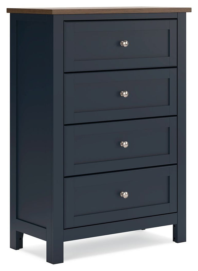 Landocken - Brown / Blue - Four Drawer Chest - Tony's Home Furnishings