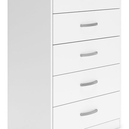 Flannia - White - Five Drawer Chest - 46" Height Signature Design by Ashley® 