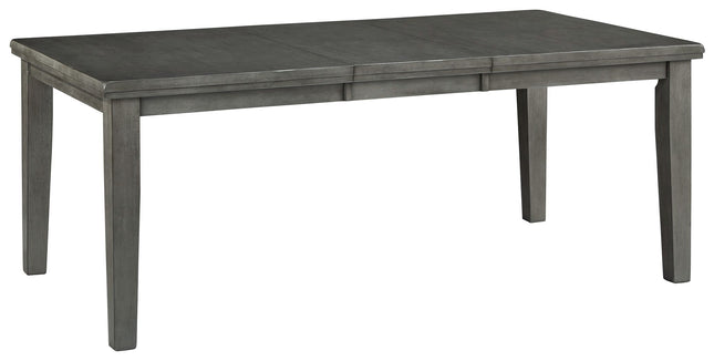 Hallanden - Gray - Rectangular Dining Room Butterfly Extension Table Ashley Furniture 