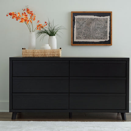 Danziar - Black - Six Drawer Dresser Signature Design by Ashley® 