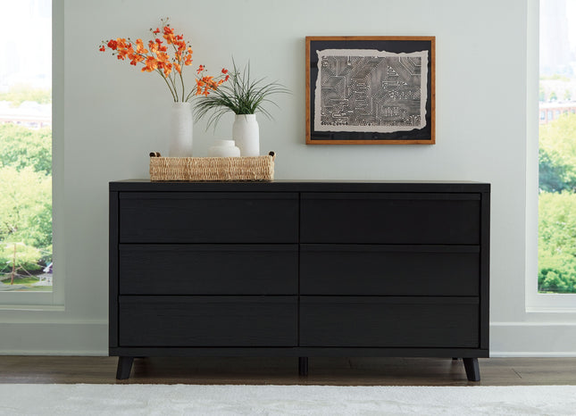 Danziar - Black - Six Drawer Dresser Signature Design by Ashley® 