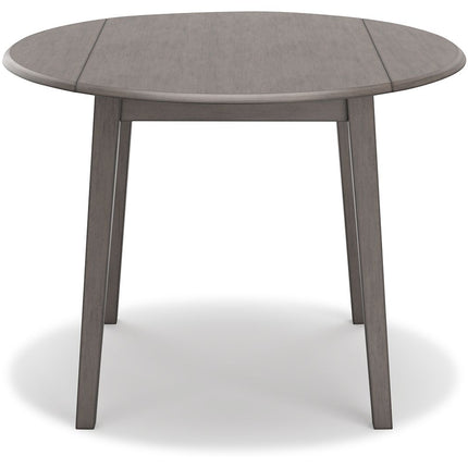 Shullden - Gray - Round Drm Drop Leaf Table Signature Design by Ashley® 