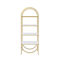 Lightmane - Bookshelf - White High Gloss & Gold - Tony's Home Furnishings