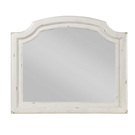 Jaqueline - Mirror - Light Gray Linen & Antique White Finish ACME 