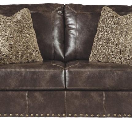 Nicorvo - Coffee - Loveseat Ashley Furniture 