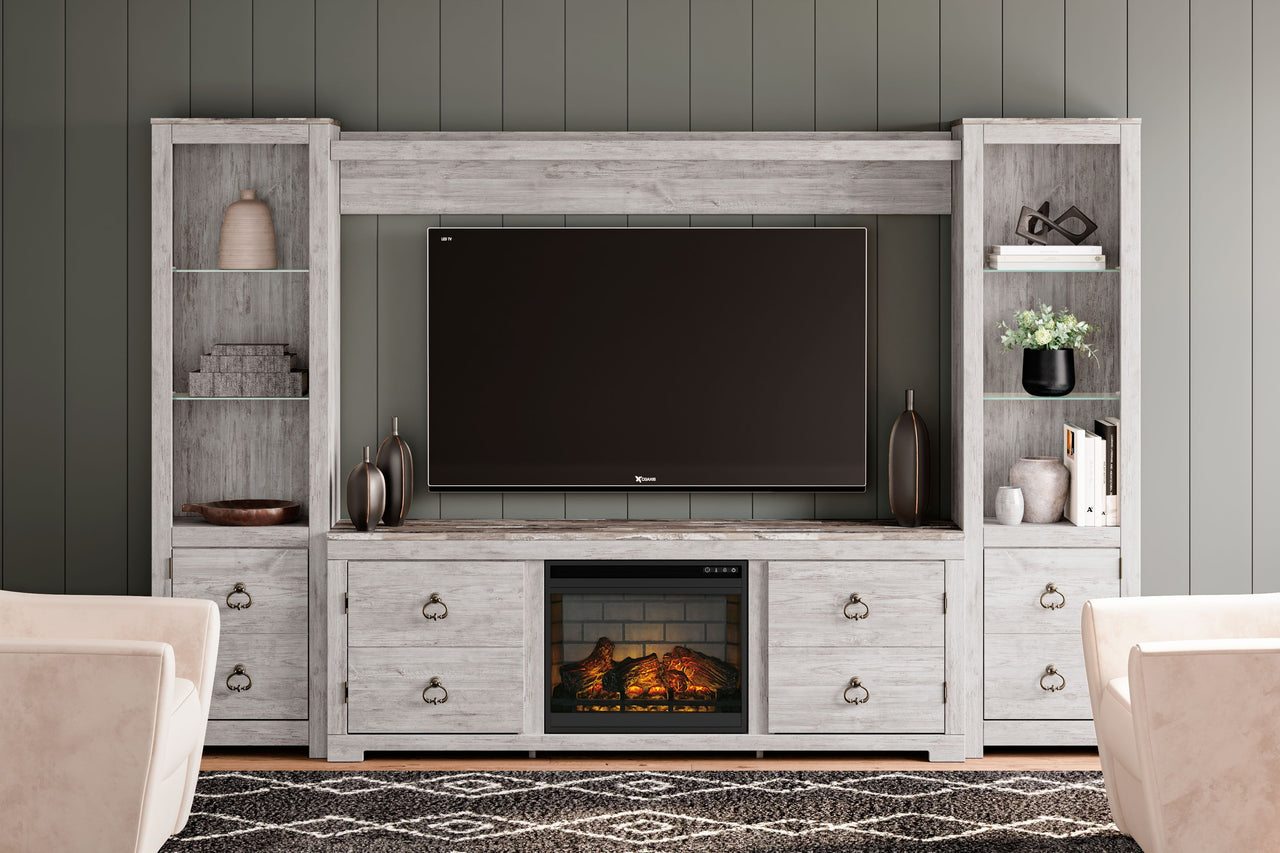 Willowton - Entertainment Center With Fireplace Option - Tony's Home Furnishings