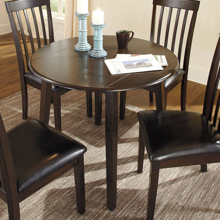 Hammis - Dark Brown - Round Drm Drop Leaf Table Signature Design by Ashley® 