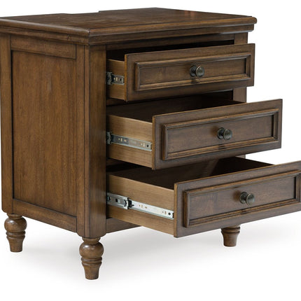 Sturlayne - Brown - Three Drawer Night Stand Benchcraft® 