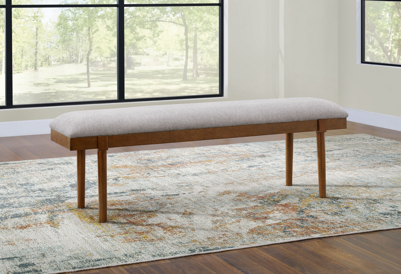 Lyncott - Gray / Brown - Large Upholstered Dining Room Bench - Tony's Home Furnishings