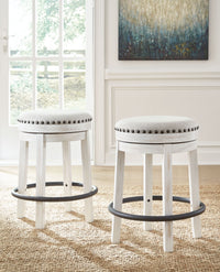 Thumbnail for Valebeck - White / Brown - 5 Pc. - Counter Table With Wine Rack, 4 Swivel Stools - Tony's Home Furnishings