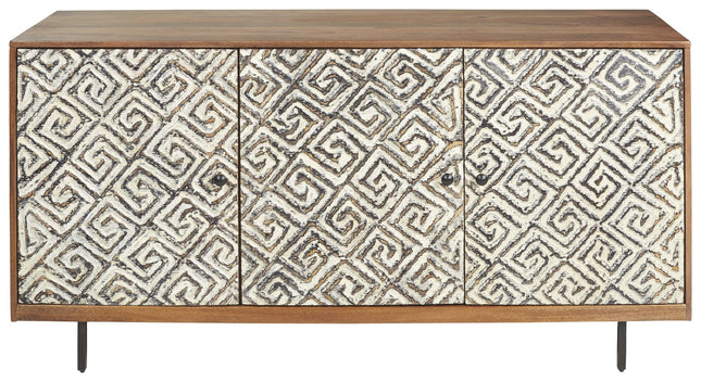 Kerrings - Brown / Black/white - Accent Cabinet Ashley Furniture 