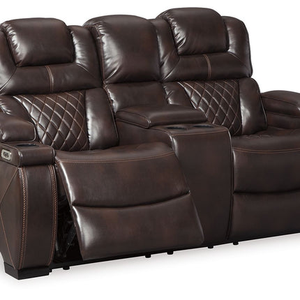 Warnerton - Chocolate - Pwr Rec Loveseat/Con/Adj Hdrst Signature Design by Ashley® 