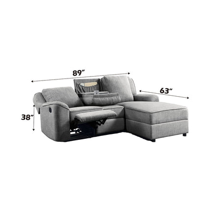 Destiny - Motion Sectional Sofa - Gray Linen ACME 