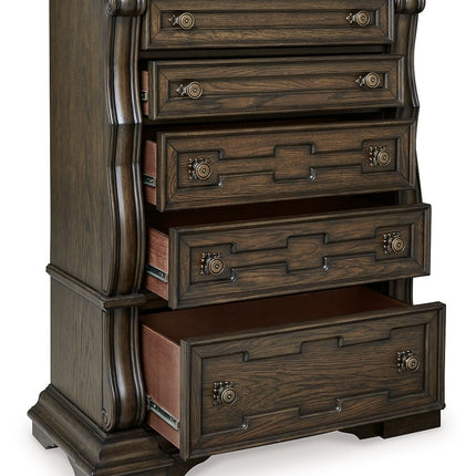 Maylee - Dark Brown - Five Drawer Chest Signature Design by Ashley® 