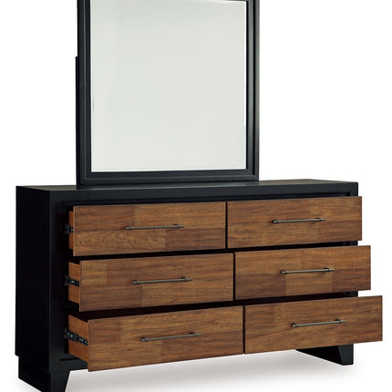 Kraeburn - Brown / Black - Dresser And Mirror Benchcraft® 