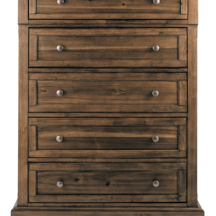 Flynnter - Medium Brown - Five Drawer Chest Ashley Furniture 