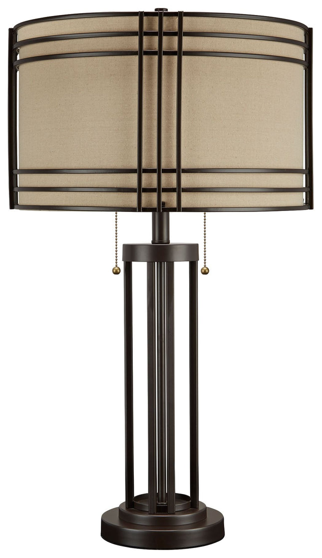 Hanswell - Dark Brown - Metal Table Lamp Ashley Furniture 