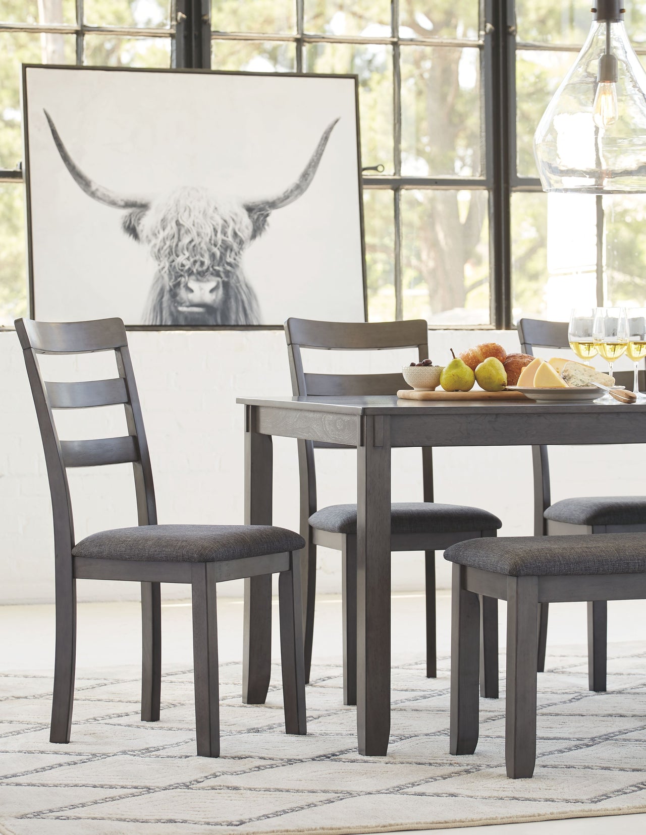 Bridson - Gray - Rect Drm Table Set (Set of 6) - Tony's Home Furnishings