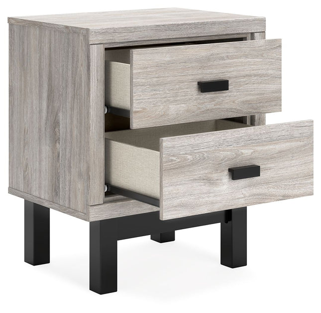 Vessalli - Black / Gray - Two Drawer Nightstand Signature Design by Ashley® 